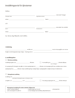 Swedish Employment Contract for Manager