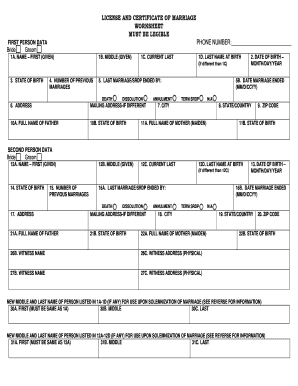 California Marriage License Application