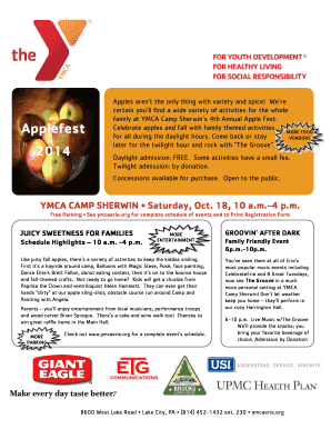 YMCA Camp Sherwin Apple Fest Registration Form