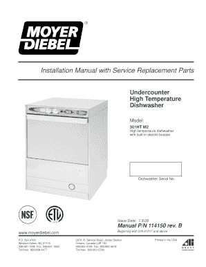Moyer Diebel Dishwasher Installation Manual