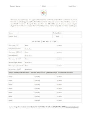 Patient Intake Form
