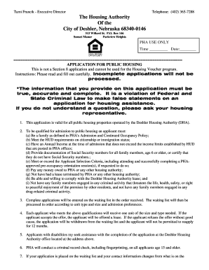 Application for Public Housing