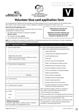 Queensland Blue Card Volunteer Application Form