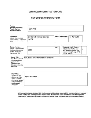 Consulting proposal template - Curriculum committee template new course proposal form - science blog yorku