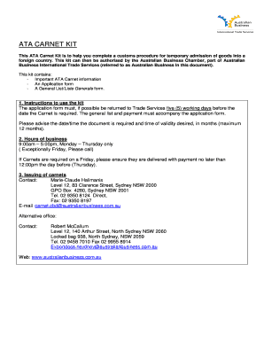 ATA Carnet Application Form