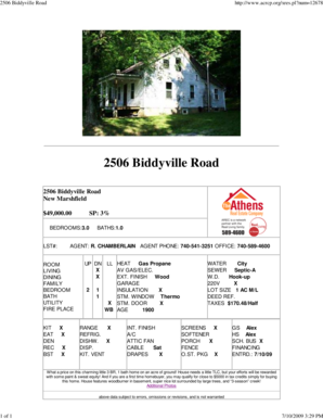 Ohio Residential Property Disclosure Form