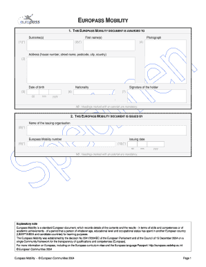Europass Mobility Document