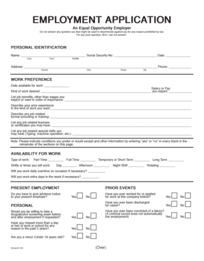 Employment Application Form