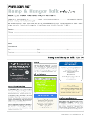 Ramp & Hangar Talk Advertisement Order Form