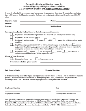 Family and Medical Leave Act Request Form