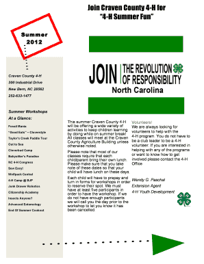 Join Craven County 4-H for - Craven County Center - North Carolina ... - craven ces ncsu