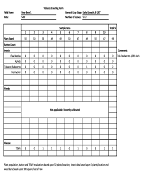 Tobacco Scouting Form