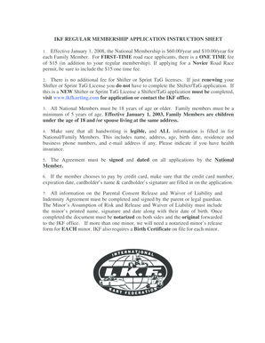 IKF Regular Membership Application