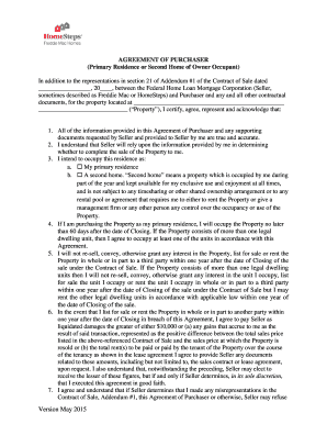 Freddie Mac HomeSteps Purchaser Agreement