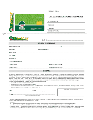 DELEGA DI ADESIONE SINDACALE