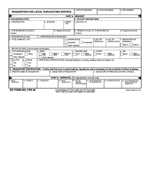 Requisition for Local Duplicating Service