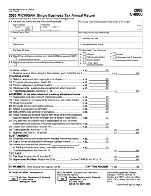 Michigan Single Business Tax Annual Return