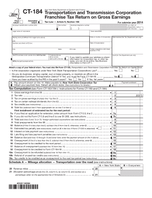 New York State Franchise Tax Return on Gross Earnings
