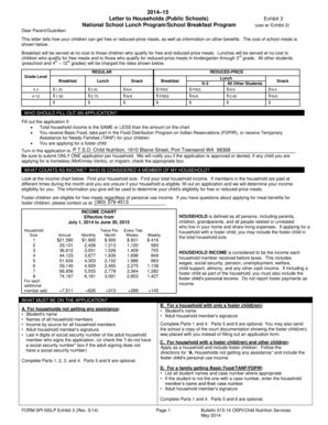 National School Lunch Program Application