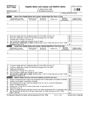 Schedule D Capital Gains and Losses Form 1120S