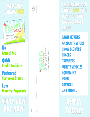 Yard Card Canada Plus Credit Card Application