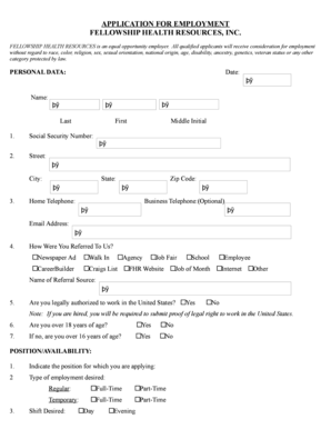 Employment Application Form