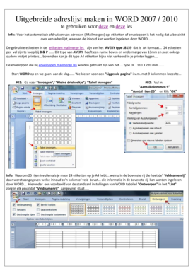 Uitgebreide adreslijst maken in WORD 2007 / 2010