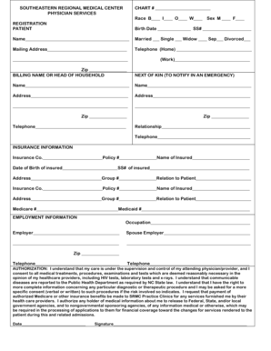 Southeastern Regional Medical Center Patient Registration Form