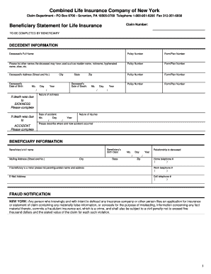 Combined Insurance Forms For New York State - Fill Online Printable Fillable Blank Pdffiller