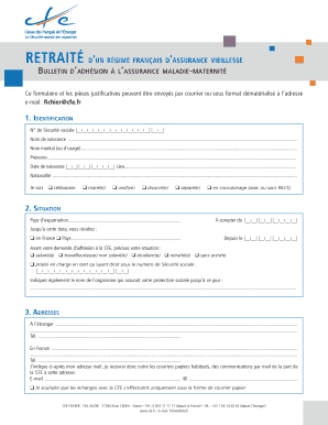Bulletin d’adhésion à l’assurance maladie-maternité