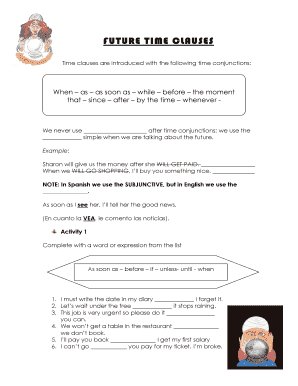 Future Time Clauses Worksheet