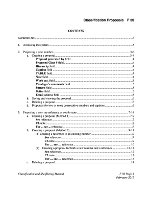 Library of Congress Classification Proposal Form