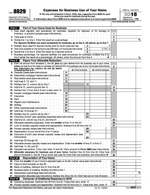 IRS Form 8829 Business Use of Home