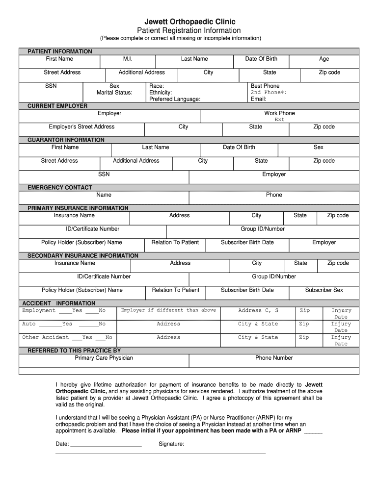 jewett orthopedic patient portal Preview on Page 1