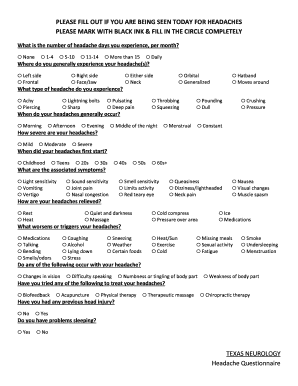 Texas Neurology New Patient Packet