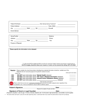 Medical records release form - APM Spine and Sports Physicians