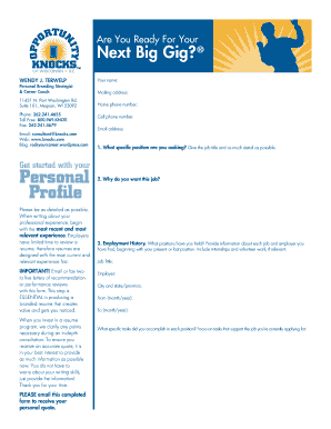 Career Profile Form