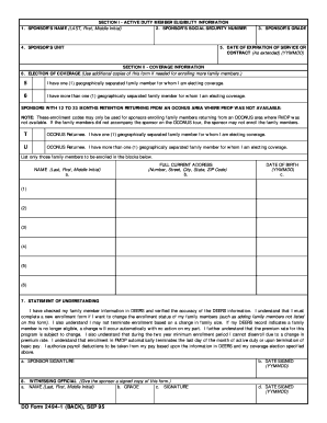 TRICARE Active Duty Family Member Dental Plan Enrollment