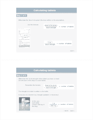 Tablet Dosage Calculation Form