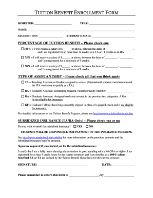 Tuition Benefit Enrollment Form