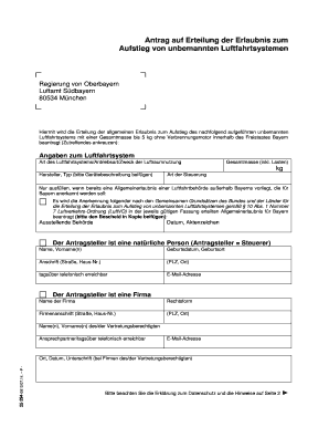 Antrag auf Erteilung der Erlaubnis zum Aufstieg von unbemannten Luftfahrtsystemen