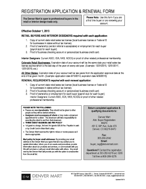 Denver Mart Retail Buyer Registration Form