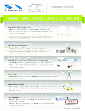 Heraeus Kulzer Second Quarter 2015 Specials
