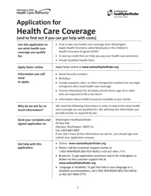 Washington Health Care Coverage Application