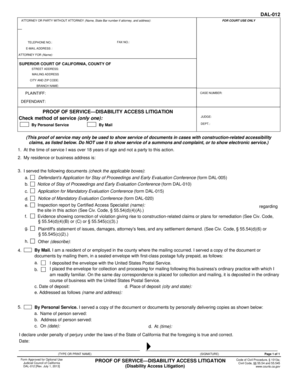 Proof of Service Disability Access Litigation