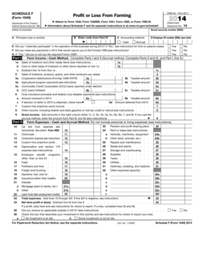 Schedule F Form 1040 Profit or Loss From Farming