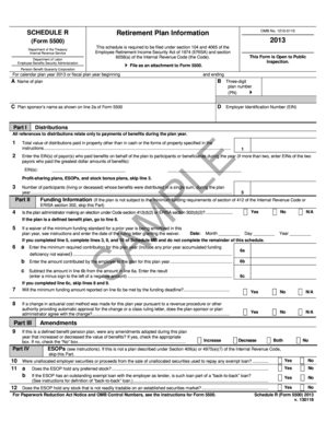 Schedule R Retirement Plan Information Form 5500
