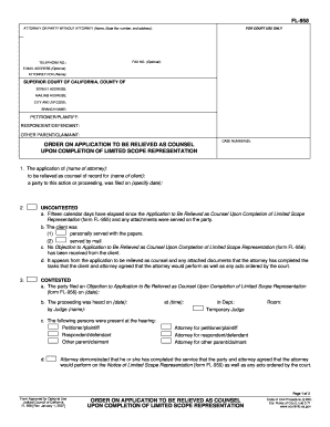 California Limited Scope Representation Relief Order