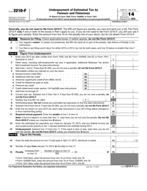 IRS Form 2210-F Underpayment of Estimated Tax