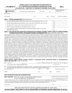 Pennsylvania E-File Signature Authorization